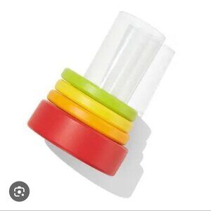 Lovevery Clear Tube with Stacking Rings from the Explorer play kit 9-10 months